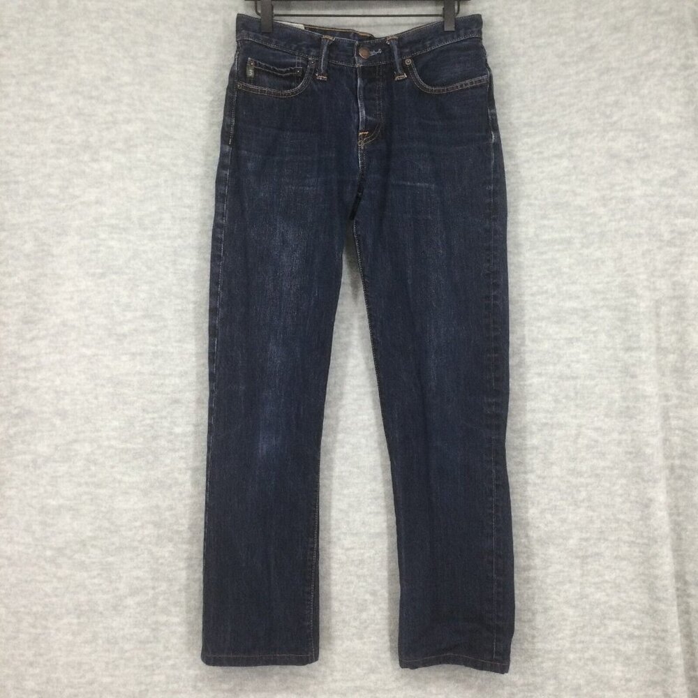 Abercrombie & Fitch Mens Jeans 30x32 Low Classic Straight Button Fly Dark Wash